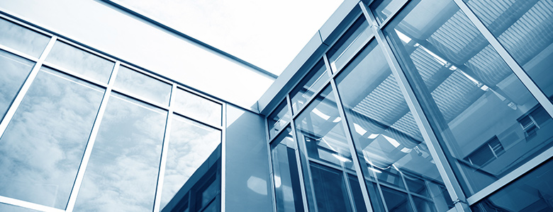 Commercial building with clean windows.